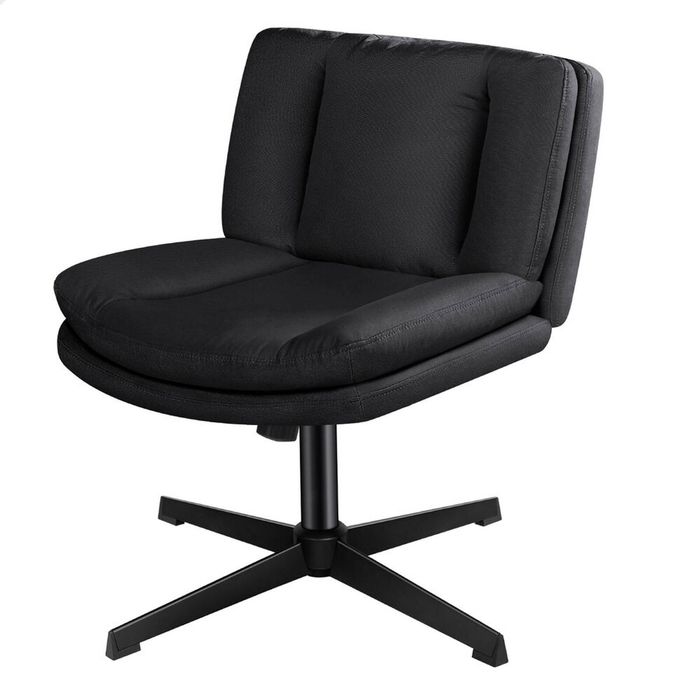 ALFORDSON Armless Office Desk Chair Fabric Black