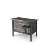 Costway Outdoor Insulated Cat House Wooden Feral Cat Shelter w/Elevated Pet Enclosure-Black