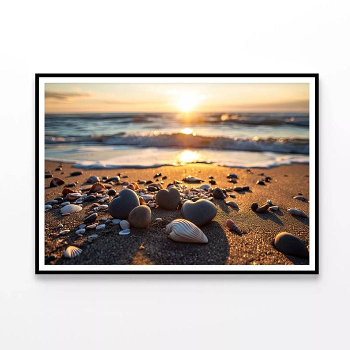 Beach with Rocks and Shells  Print 100% Australian Made 120x90cm  (Poster)