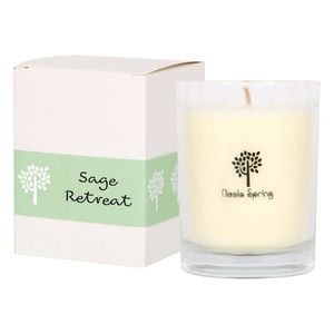 Nicola Spring 160g Soy Wax Scented Candle - Sage Retreat - 28 Hour Burn Time Relaxation Aromatherapy Gift Ready Jar Candle