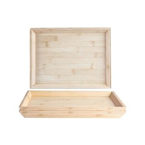 Argon Tableware Rectangular Bamboo Tray - 33cm - Brown - X3