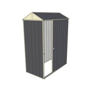Build-a-Shed 0.8 x 1.5 x 2.1m Gable Single Sliding Side Door Shed - Grey