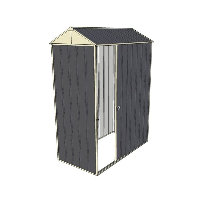 Build-a-Shed 0.8 x 1.5 x 2.1m Gable Single Sliding Side Door Shed - Grey