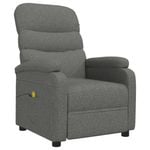 vidaXL Massage Chair Recliner Massage Office Chair Armchair Dark Grey Fabric