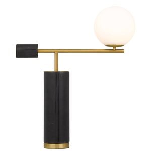 Telbix Justina Modern Table Desk Lamp Light Marble Metal Glass Black Opal Matt Antique Gold