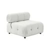Foret 1pc Armless Seat Modular Extension Lounge Couch Tufted Velvet Sofa Beige