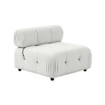 Foret 1pc Armless Seat Modular Extension Lounge Couch Tufted Velvet Sofa Beige
