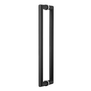 Lemaar Door Pull 450 x 25mm Black Back To Back Round DDA