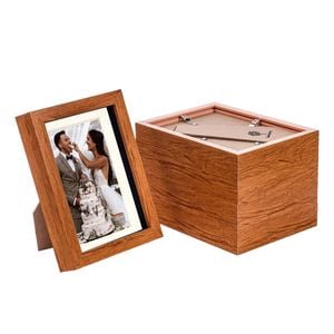Nicola Spring Acrylic 3d Box Photo Frames With 4" X 6" Mounts - 5" X 7"  - Dark Wood - Pack Of 5