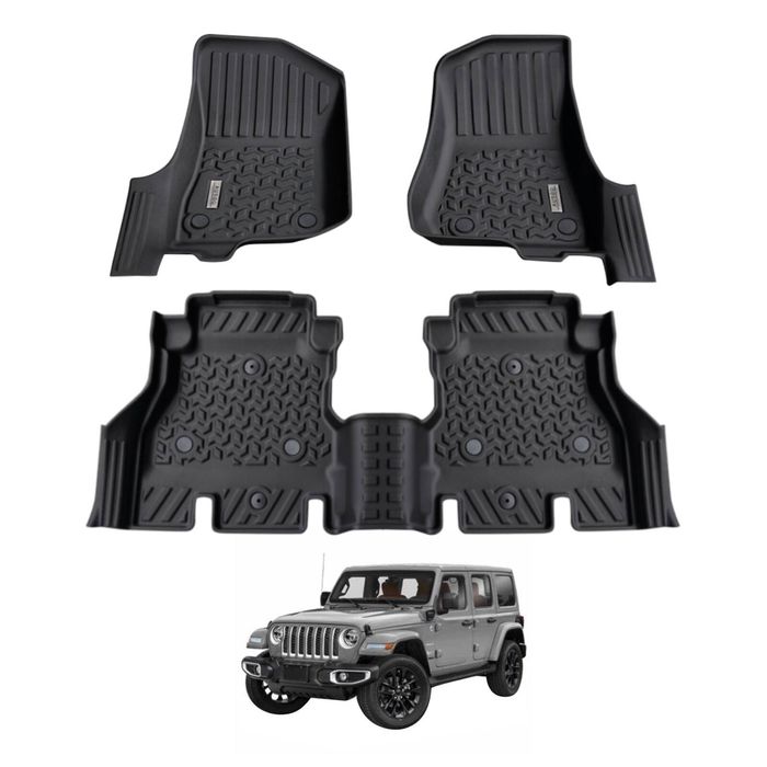 AUSGO Car Floor Mats for Jeep Wrangler JL Series 4-Door 2018-Onwards All-Weather Floor Liners