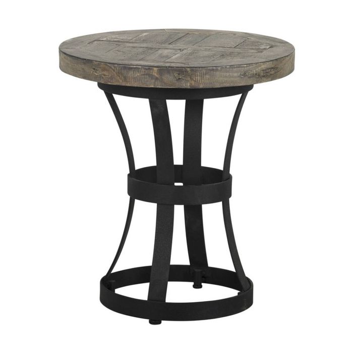 1825 Interiors Newcastle Side Table Reclaimed Pine Metal Rustic Driftwood