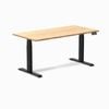 Desky Dual Sit To Stand Bamboo Desk 1500x750mm Matte Black Frame