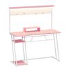 Advwin 120cm Computer Desk Computer Table Gaming Table Study Desk For Home Office Workstation, Pink+white