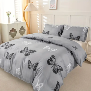 Dreamfields King Single Mono Papilio Quilt Doona Duvet Cover Set
