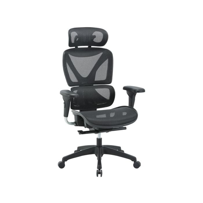 Maestro Furniture Lucia Fully Adjustable High Back Mesh Ergonomic Manager Office Chair W/ Headrest - Black
