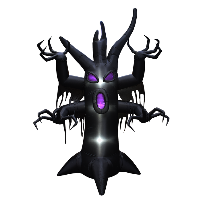 Click 3.65m Black Scary Tree Light-Up Inflatable
