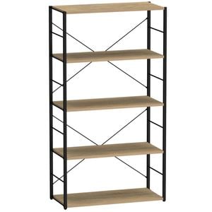 Flexi Storage Studio 800 x 1475 x 360mm Black and Oak Silhouette 5 Shelf Starter Kit