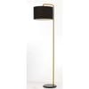 Telbix Ingrid Modern Standing Floor Lamp Light Marble Metal Fabric Black Gold