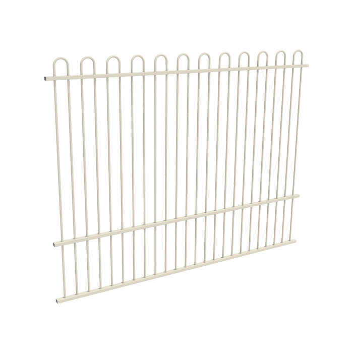 ProtectorAl 2400 x 1800mm Surfmist Aluminium Loop Top Pool Fence Panel With Mid Rail
