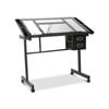 Artiss Drawing Desk Drafting Table Craft Adjustable Glass Art Tilt Drawers Black