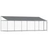 vidaXL Dog Cage with Roof and Door Kennel Animal House Grey Galvanised Steel 6x2x2 m