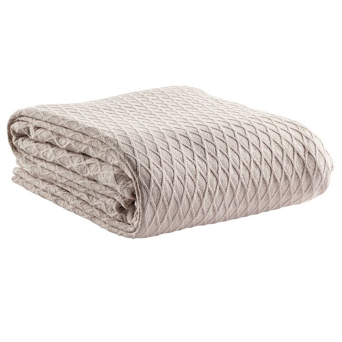 Bianca Gosford Blanket 100% Cotton Sofa/Home Bedding Stone Single/Double Bed