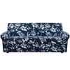 Smarcute 3 Seater Stretch Floral Pattern 4 Pieces Seperated Sofa Covers With Individual Cushions Navy