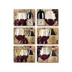Cinnamon Cork Backed Coasters Set of 6 Old World Wine