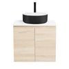 CIBO 600mm Coast Veneer Nordic Wall Hung Bathroom Vanity With Black And White Basin