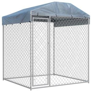 vidaXL Outdoor Dog Kennel with Canopy Top 193x193x225cm Puppy Enclosure Playpen