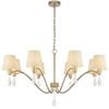 Telbix Malvern Vintage Pendant Hanging Lamp Light Metal Crystal Fabric Antique Silver Satin