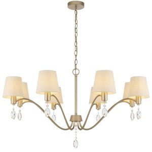 Telbix Malvern Vintage Pendant Hanging Lamp Light Metal Crystal Fabric Antique Silver Satin