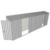 Build-a-Shed 0.8 x 6 x 2m Single Hinged Door Skillion Shed with Double and Single Sliding Side Doors - Zinc