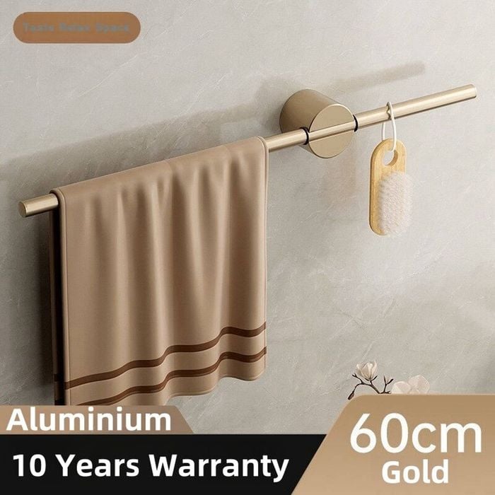 Bathroom Towel Rail Kitchen Laundry Paper Rack Hanger Aluminium Wall ...