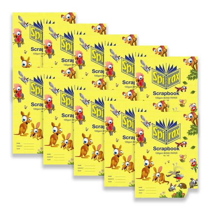 10pc Spirax 977 Super Size Blank Scrapbook School Stationery 100gsm 64-pages