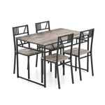 Costway 5pcs Dining Table Chairs Set Metal Frame Kitchen Furniture