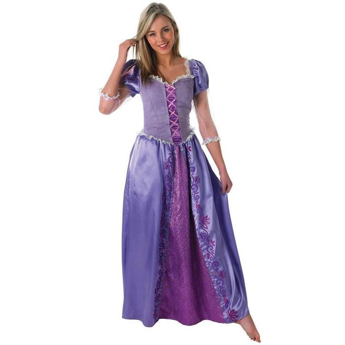 Rapunzel Halloween Costume Adult Deluxe Disney Tangled Princess Dress with Detail - Purple, Medium