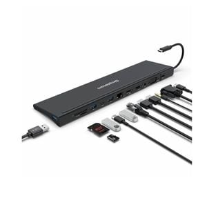 Simplecom Chn622 Usb-c 12-in-1 Multiport Docking Station Laptop Stand Dual Hdmi + Vga Triple Display Gigabit Lan