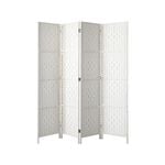 Oikiture 4 Panel Room Divider Screen Privacy Timber White