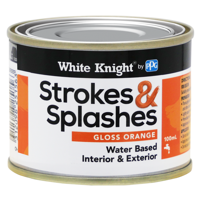 White Knight 100ml Orange Strokes And Splashes Paint