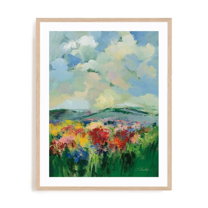 Artey | Green Meadow II - Framed Print - Natural Frame - 90 x 115cm