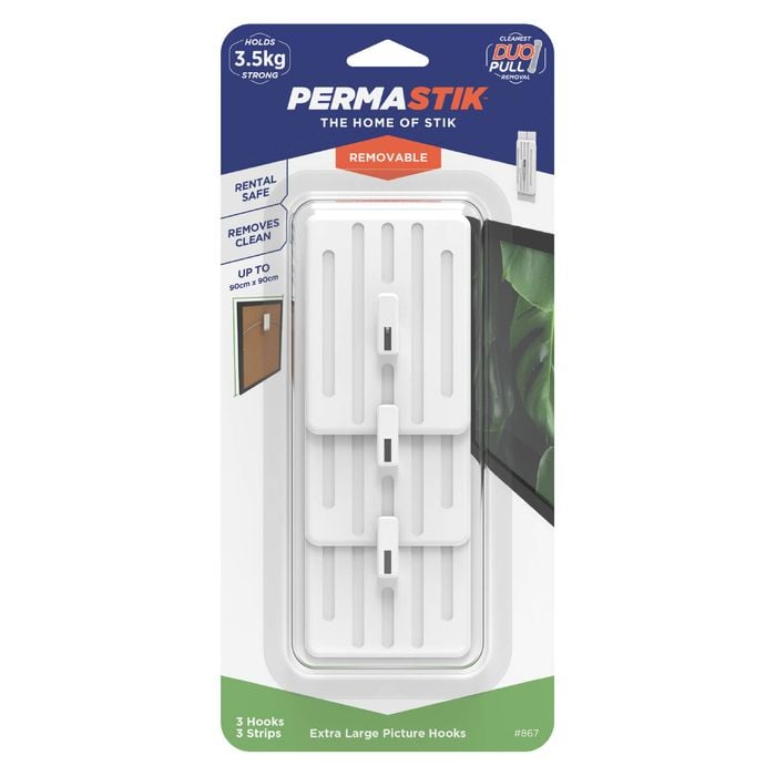 Permastik Extra Large Picture Hooks - 3 Pack