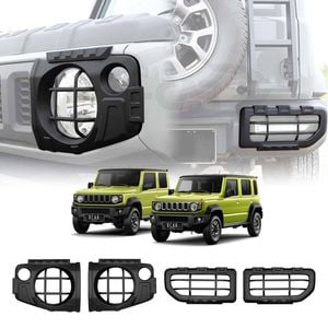 Head Tail Light Trim Guard Set for Suzuki Jimny 2018-Onwards Matt Black Front Rear Lamp Frame Cover