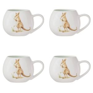 4PK Ashdene Bush Buddies Tea/Coffee Drink Cup Mini Hug 200ml Mug - Kangaroo