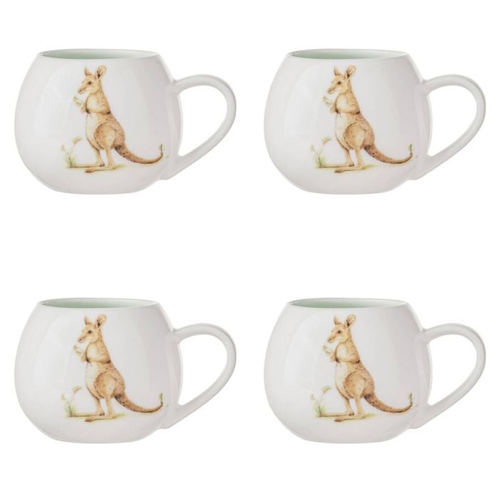 4PK Ashdene Bush Buddies Tea/Coffee Drink Cup Mini Hug 200ml Mug - Kangaroo