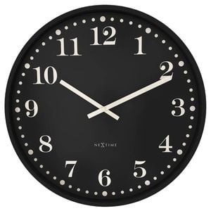 NeXtime Dickens Silent Large Wall Clock Black Dial 50x50x5cm Aluminium Case