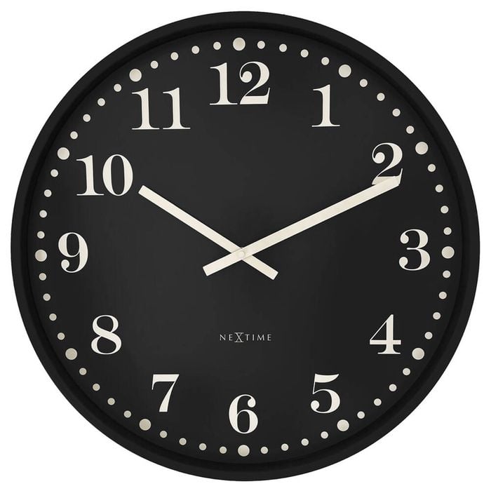 NeXtime Dickens Silent Large Wall Clock Black Dial 50x50x5cm Aluminium Case