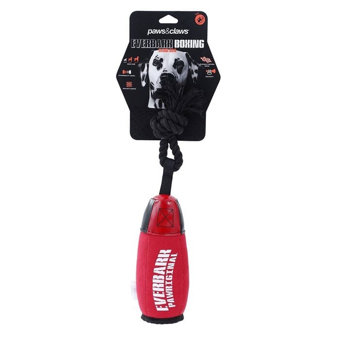 Paws & Claws Boxing Sand Bag Oxford Toy 22X15X9cm Red