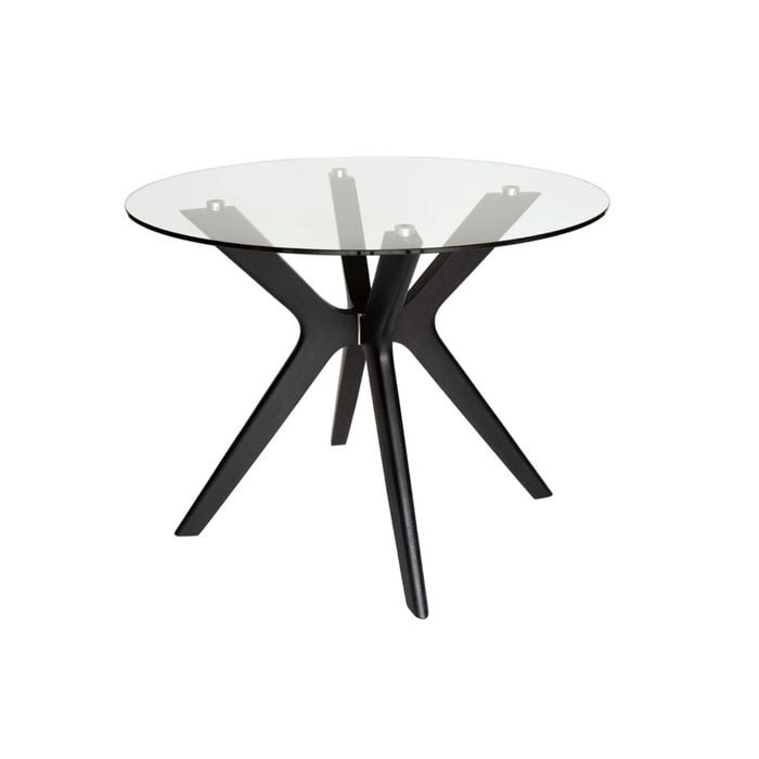 SK Designer Living | Doreen Collection | Round Glass Dining Table | 100cm - Black