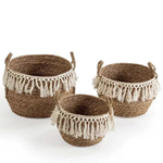 Splendid Living 3 Piece Braided Storage Bathroom Kitchen Laundry Baskets